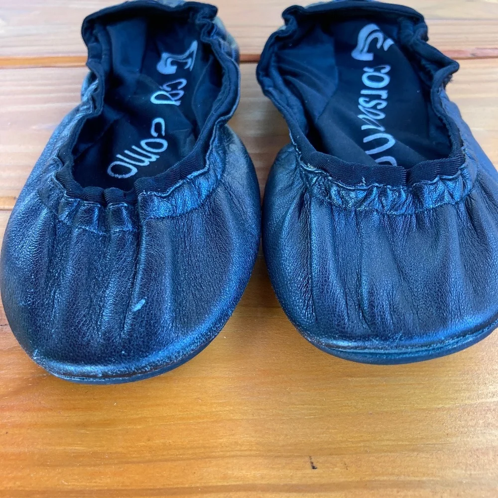 Corso Como Black Leather Ballasox, Possible Size 8-9, Foldable